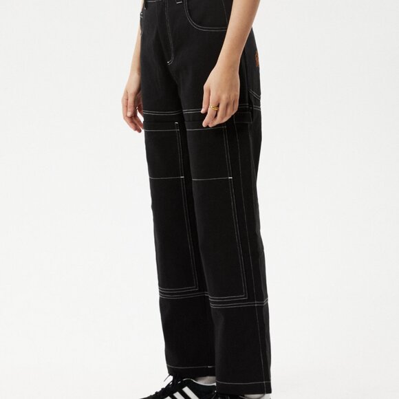 Afends Moss Workwear Carpenter Pants – Washed Black, Size 26 - Picture 3 of 11